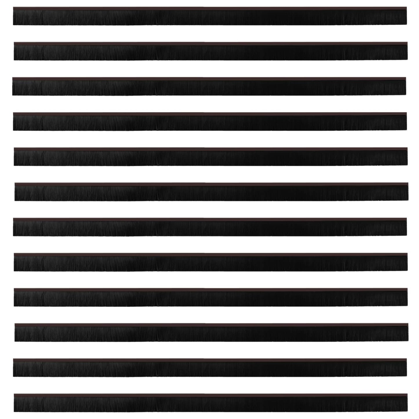 Spazzole per porte autoadesive 12 pcs Marrone 100 cm | homemem39