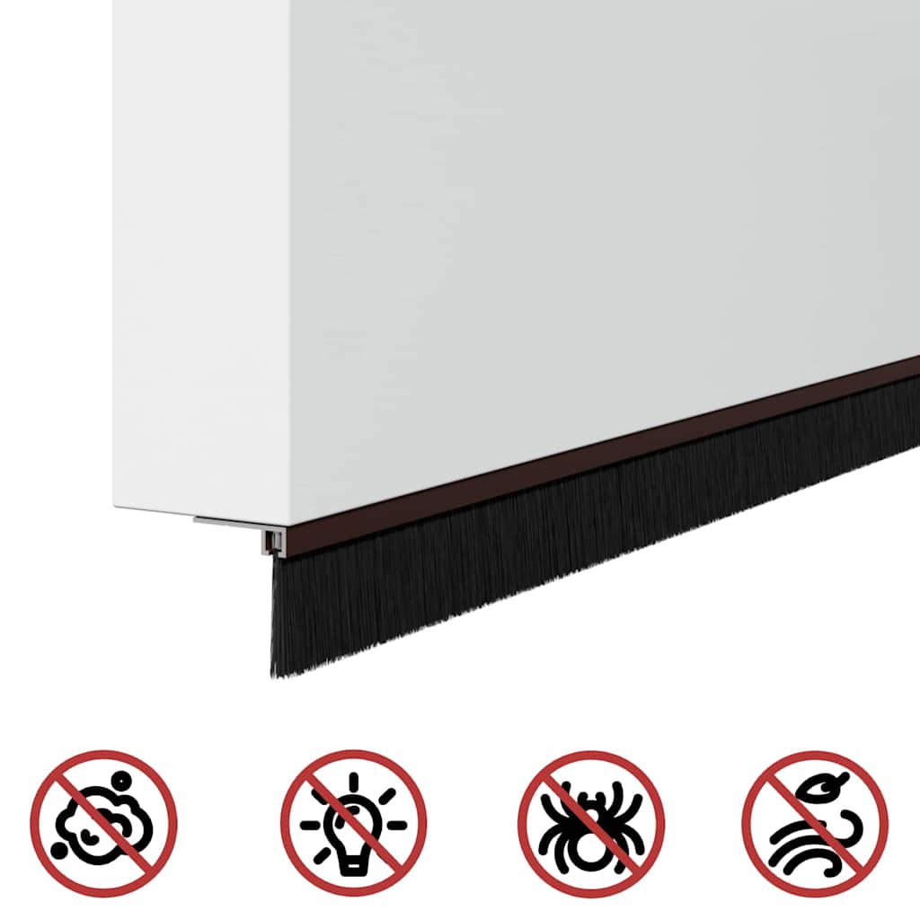 Spazzole per porte autoadesive 12 pcs Marrone 100 cm | homemem39