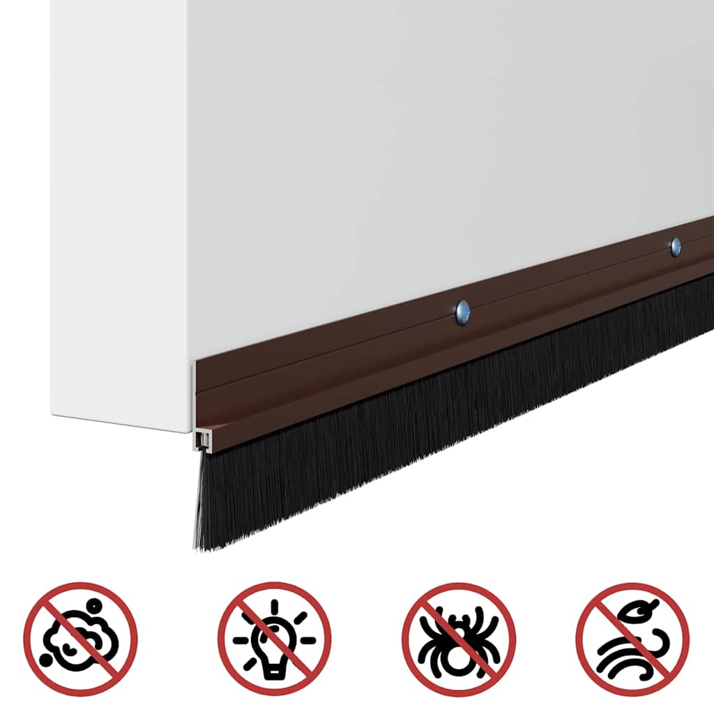 Spazzole per porte a vite 2 pcs Marrone 100 cm | homemem39
