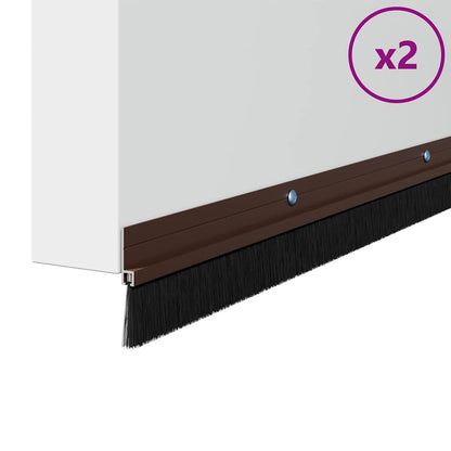Spazzole per porte a vite 2 pcs Marrone 100 cm | homemem39