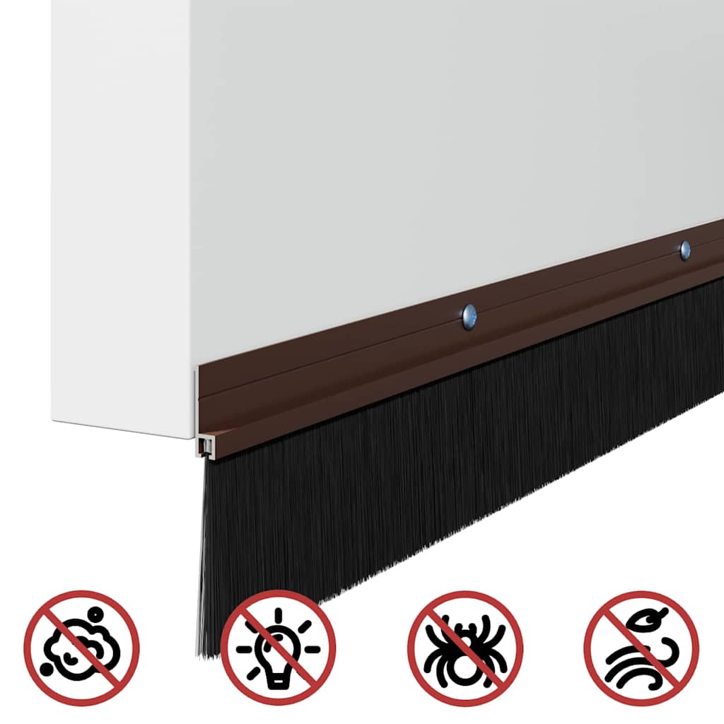 Spazzole per porte a vite 2 pcs Marrone 100 cm | homemem39