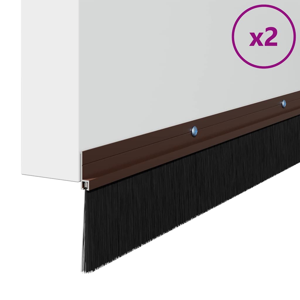 Spazzole per porte a vite 2 pcs Marrone 100 cm | homemem39