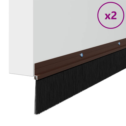Spazzole per porte a vite 2 pcs Marrone 100 cm | homemem39