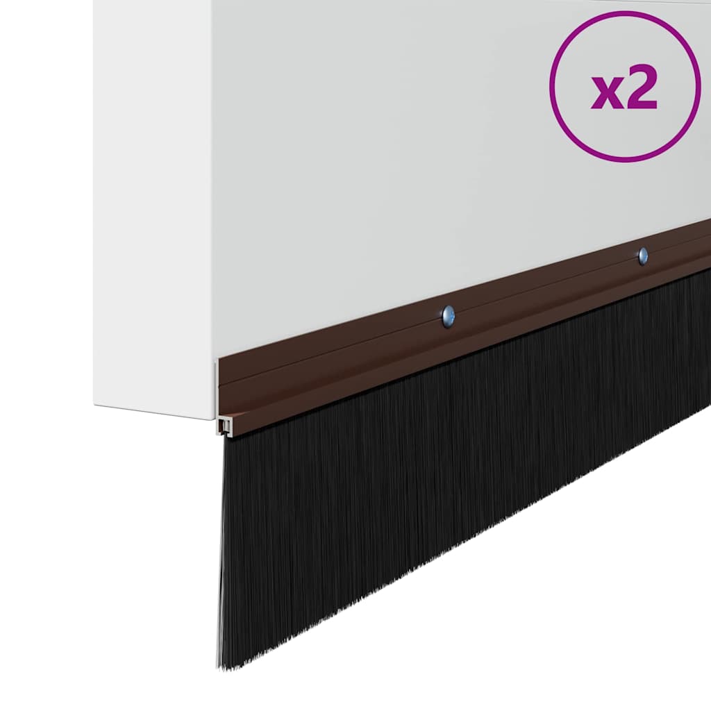 Spazzole per porte a vite 2 pcs Marrone 100 cm | homemem39