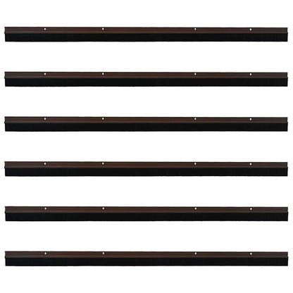 Spazzole per porte a vite 6 pcs Marrone 100 cm