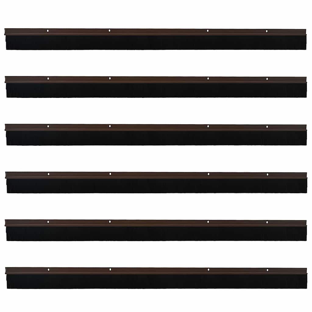 Spazzole per porte a vite 6 pcs Marrone 100 cm | homemem39