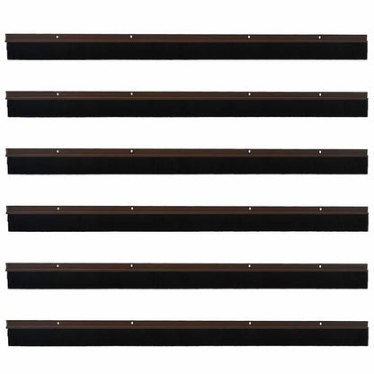 Spazzole per porte a vite 6 pcs Marrone 100 cm | homemem39