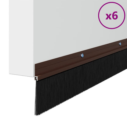 Spazzole per porte a vite 6 pcs Marrone 100 cm