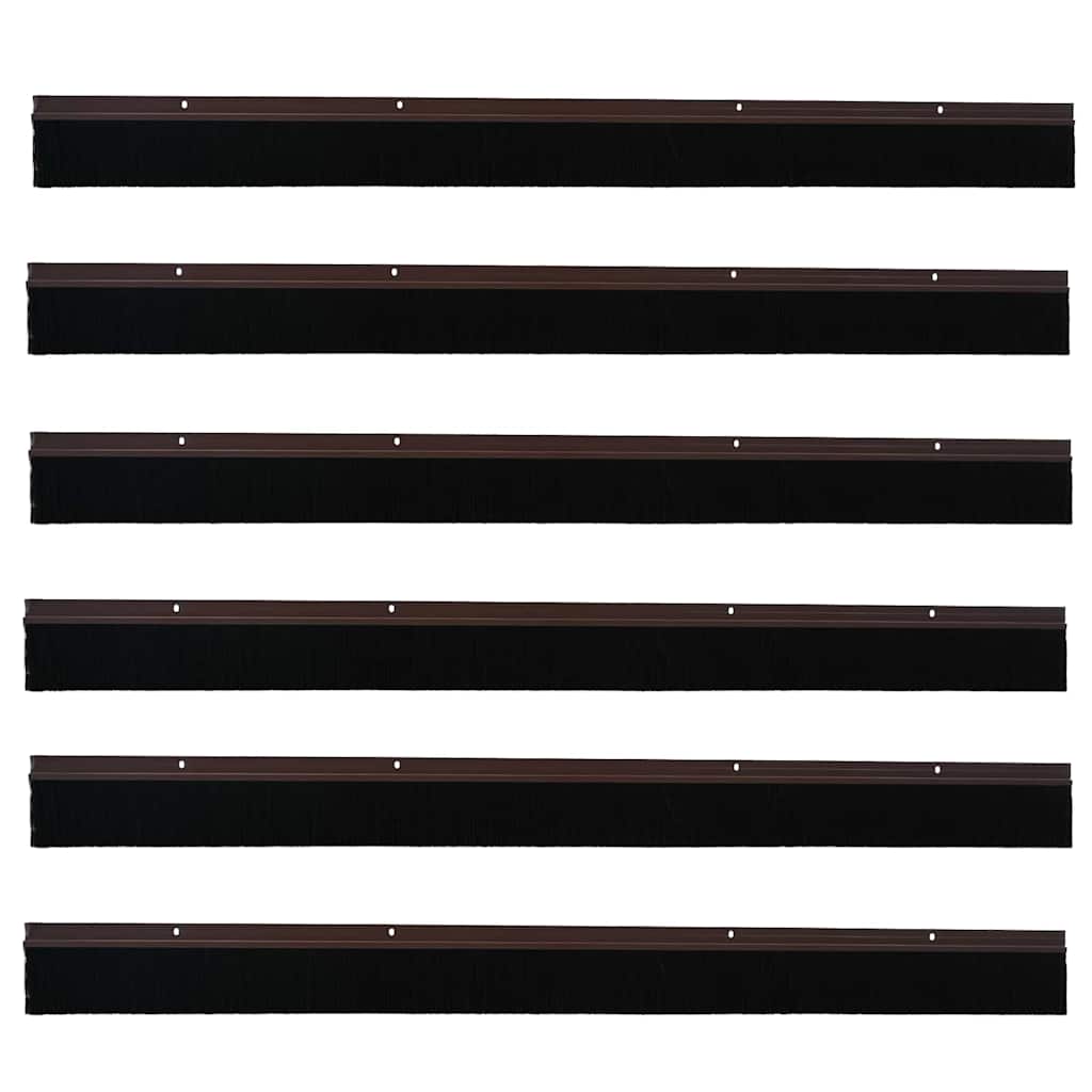 Spazzole per porte a vite 6 pcs Marrone 100 cm | homemem39
