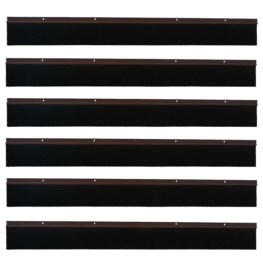 Spazzole per porte a vite 6 pcs Marrone 100 cm | homemem39
