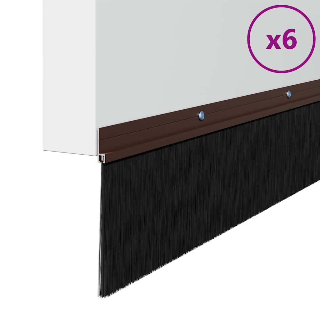 Spazzole per porte a vite 6 pcs Marrone 100 cm | homemem39