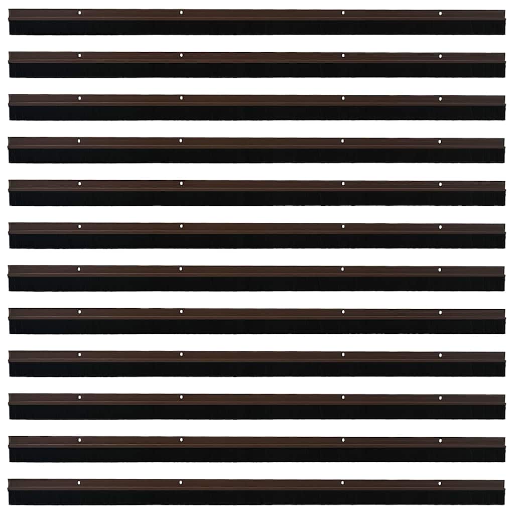 Spazzole per porte a vite 12 pcs Marrone 100 cm | homemem39