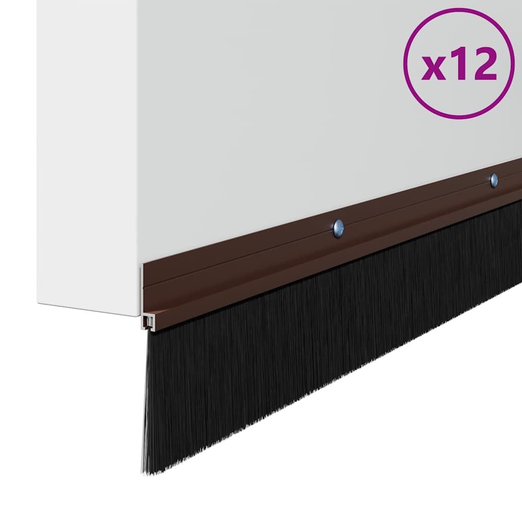 Spazzole per porte a vite 12 pcs Marrone 100 cm | homemem39
