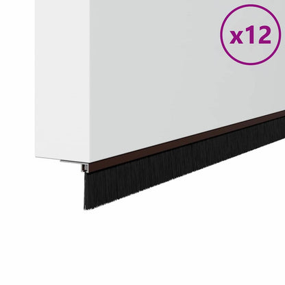 Spazzole per porte a vite 12 pcs Marrone 100 cm | homemem39