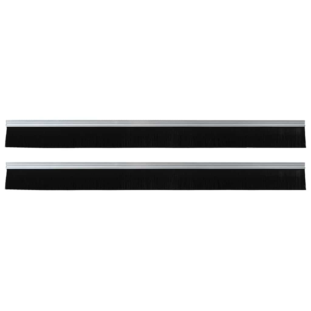 Spazzole per porte autoadesive 2 pcs Argento 100 cm | homemem39
