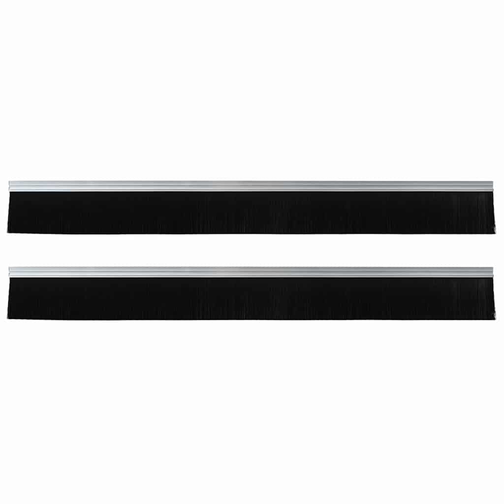 Spazzole per porte autoadesive 2 pcs Argento 100 cm | homemem39