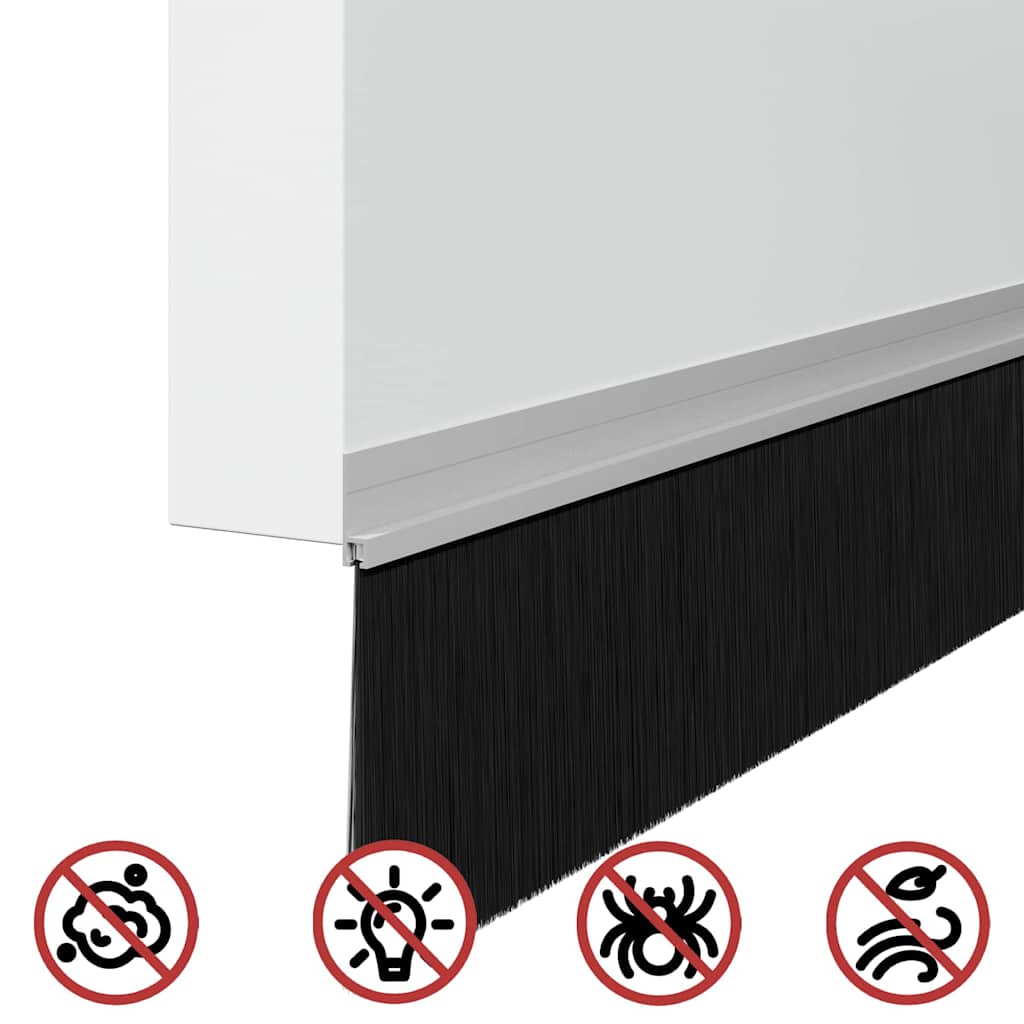 Spazzole per porte autoadesive 2 pcs Argento 100 cm | homemem39