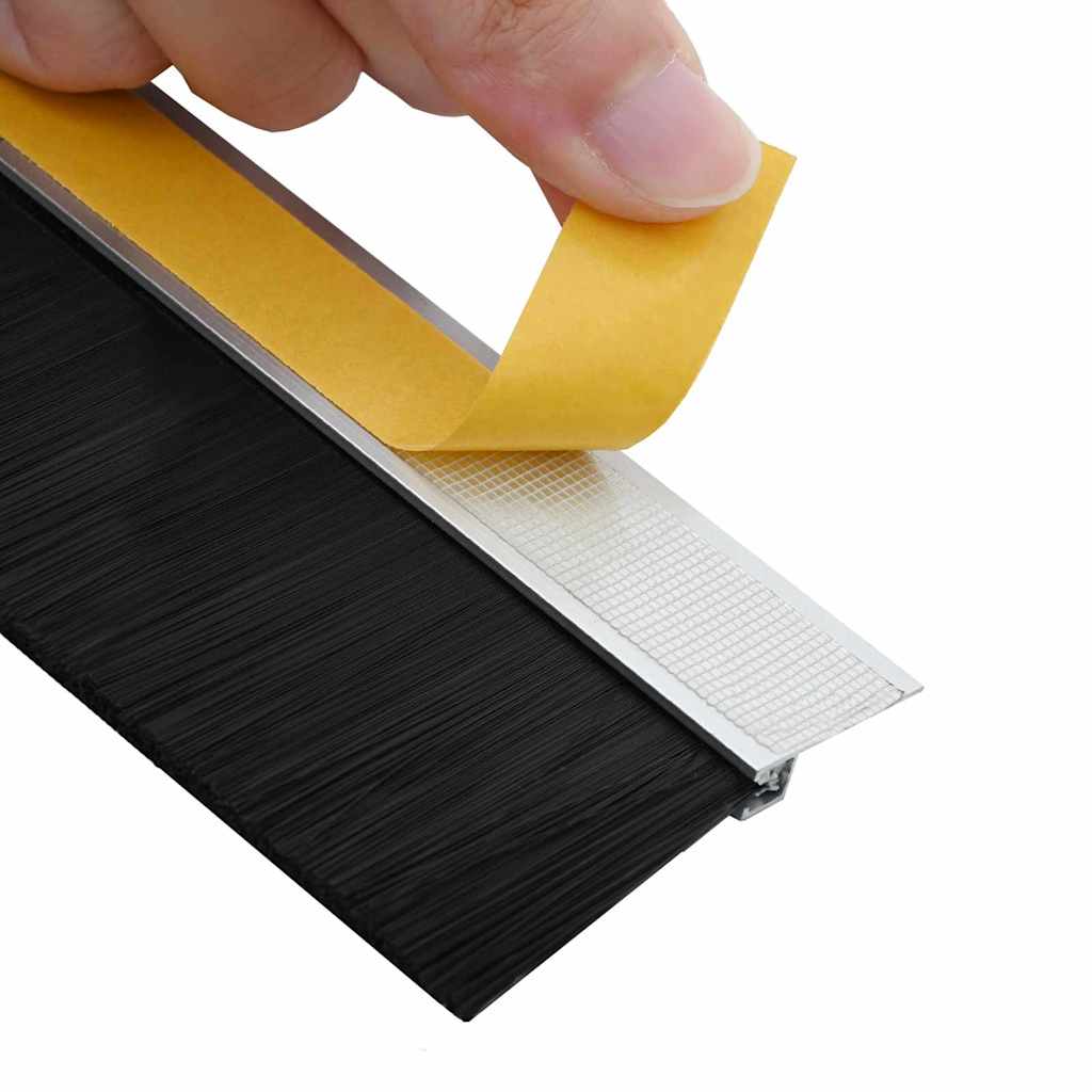 Spazzole per porte autoadesive 6 pcs Argento 100 cm
