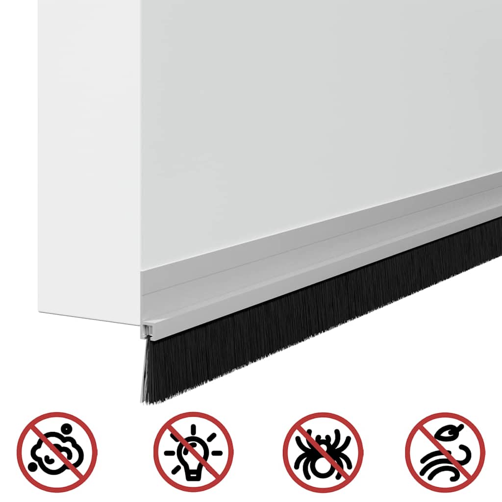 Spazzole per porte autoadesive 6 pcs Argento 100 cm | homemem39