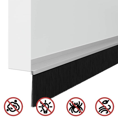 Spazzole per porte autoadesive 6 pcs Argento 100 cm | homemem39