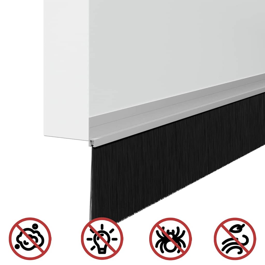 Spazzole per porte autoadesive 6 pcs Argento 100 cm