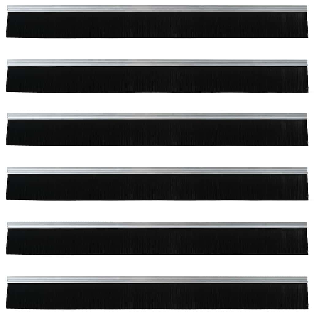 Spazzole per porte autoadesive 6 pcs Argento 100 cm | homemem39