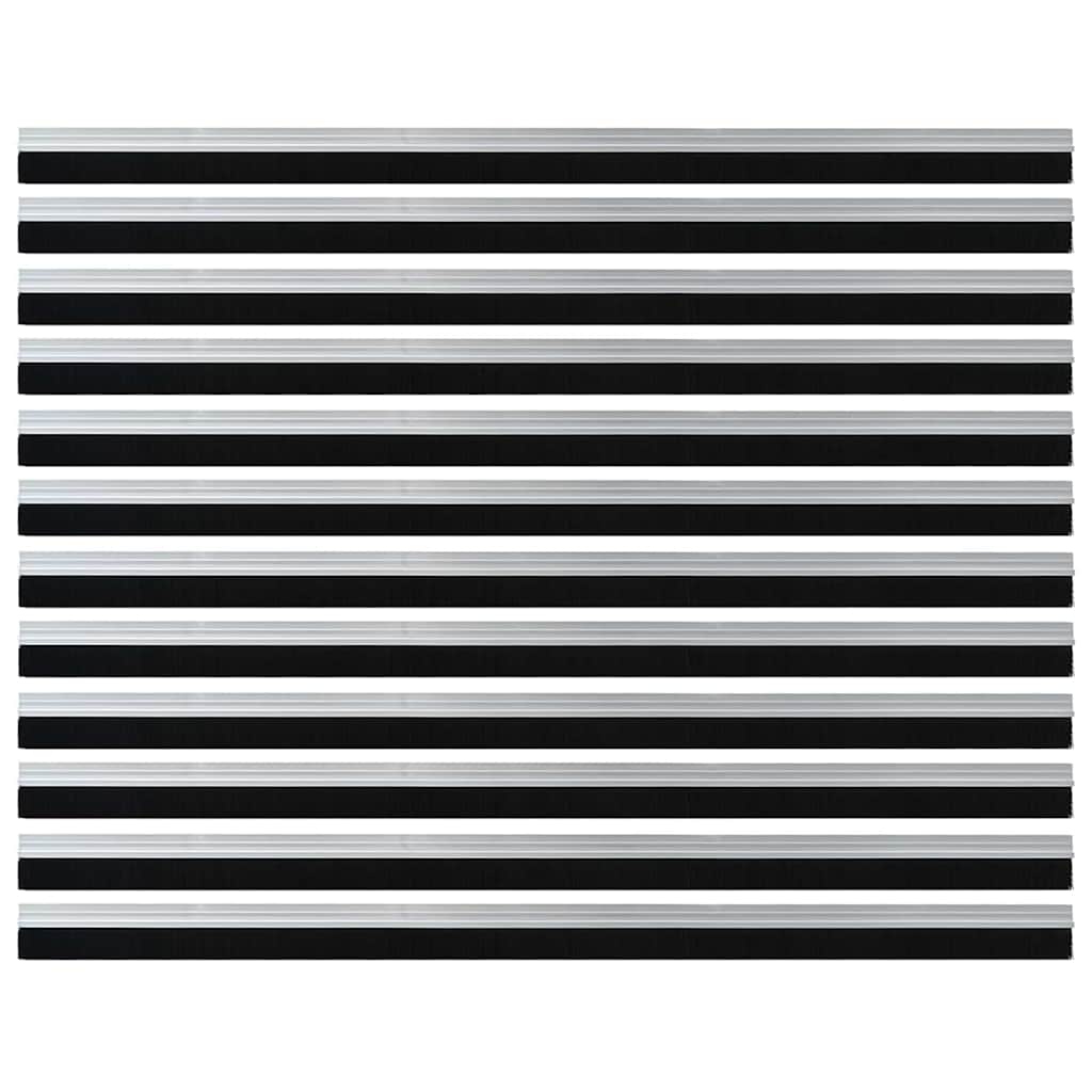 Spazzole per porte autoadesive 12 pcs Argento 100 cm | homemem39