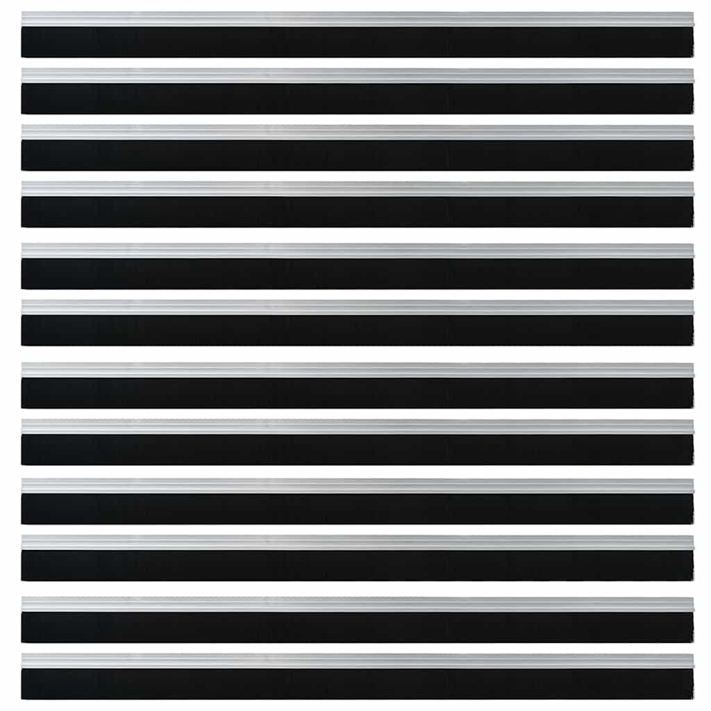 Spazzole per porte autoadesive 12 pcs Argento 100 cm | homemem39