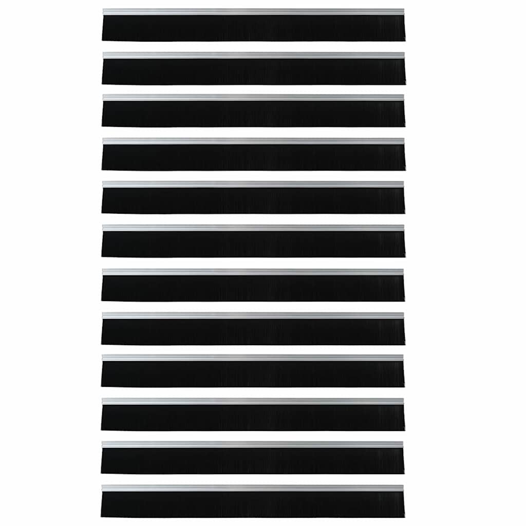 Spazzole per porte autoadesive 12 pcs Argento 100 cm | homemem39