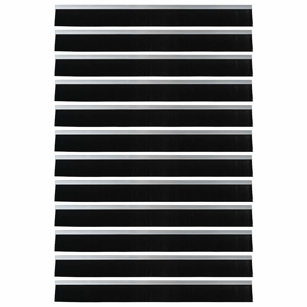 Spazzole per porte autoadesive 12 pcs Argento 100 cm | homemem39