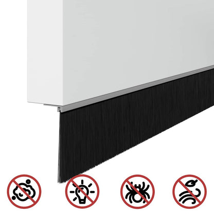Spazzole per porte autoadesive 2 pcs Argento 100 cm | homemem39