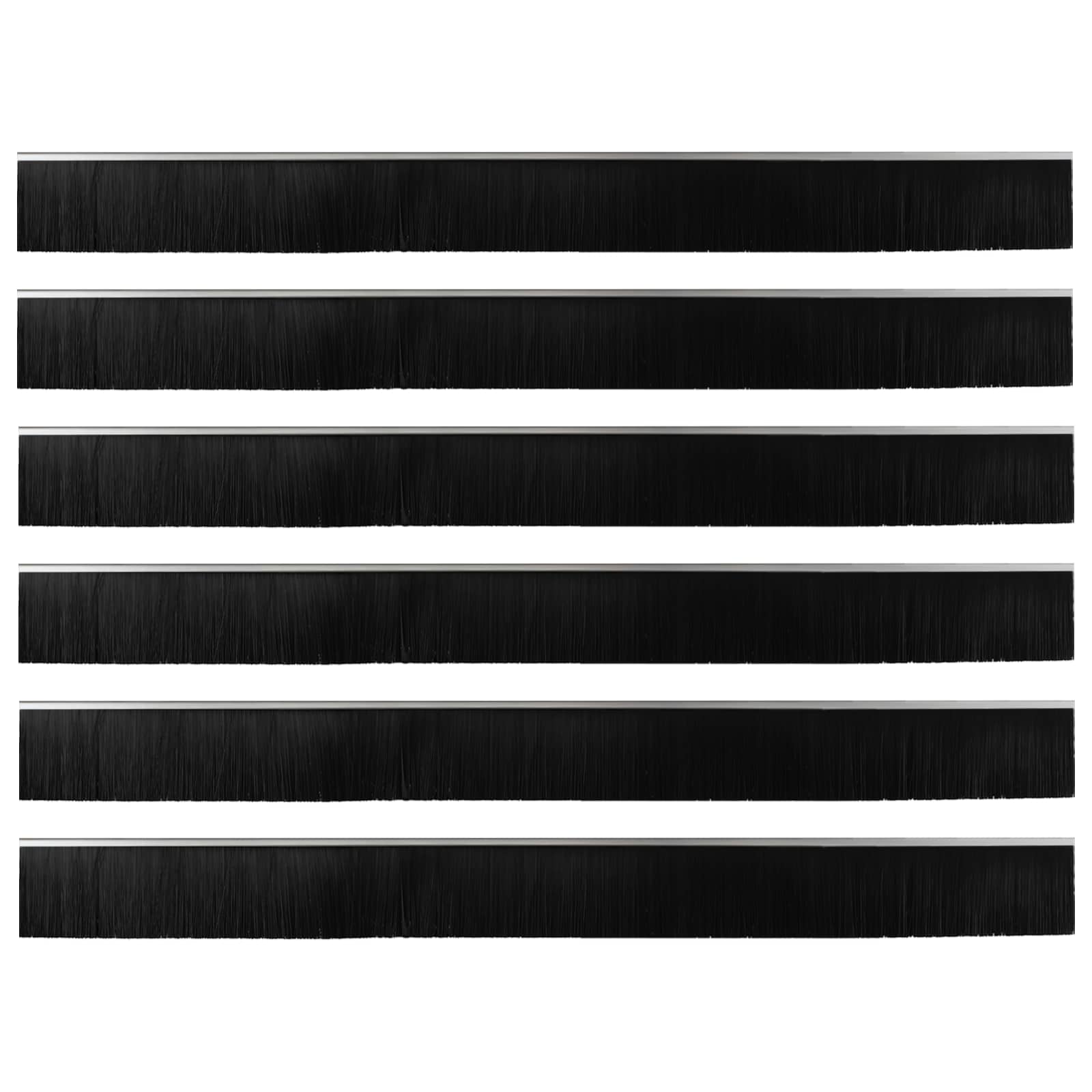 Spazzole per porte autoadesive 6 pcs Argento 100 cm | homemem39