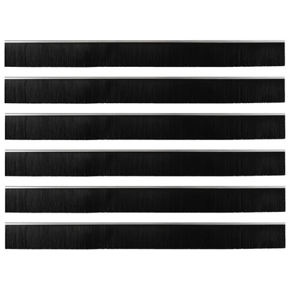 Spazzole per porte autoadesive 6 pcs Argento 100 cm | homemem39