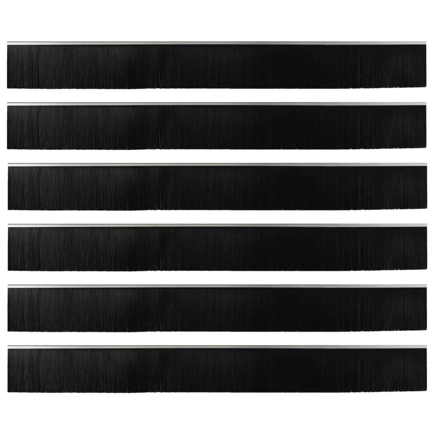 Spazzole per porte autoadesive 6 pcs Argento 100 cm | homemem39