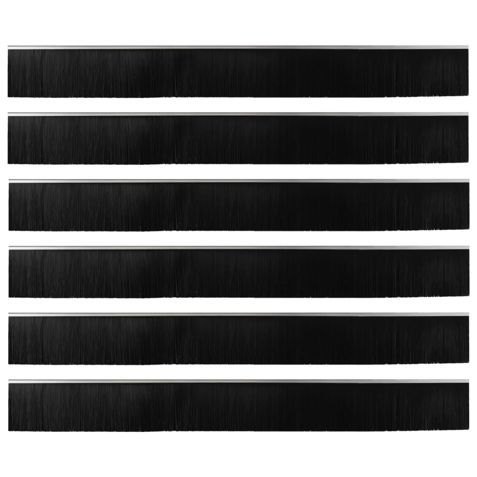 Spazzole per porte autoadesive 6 pcs Argento 100 cm | homemem39