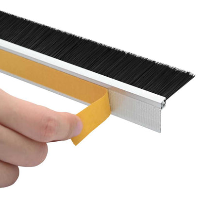 Spazzole per porte autoadesive 12 pcs Argento 100 cm | homemem39