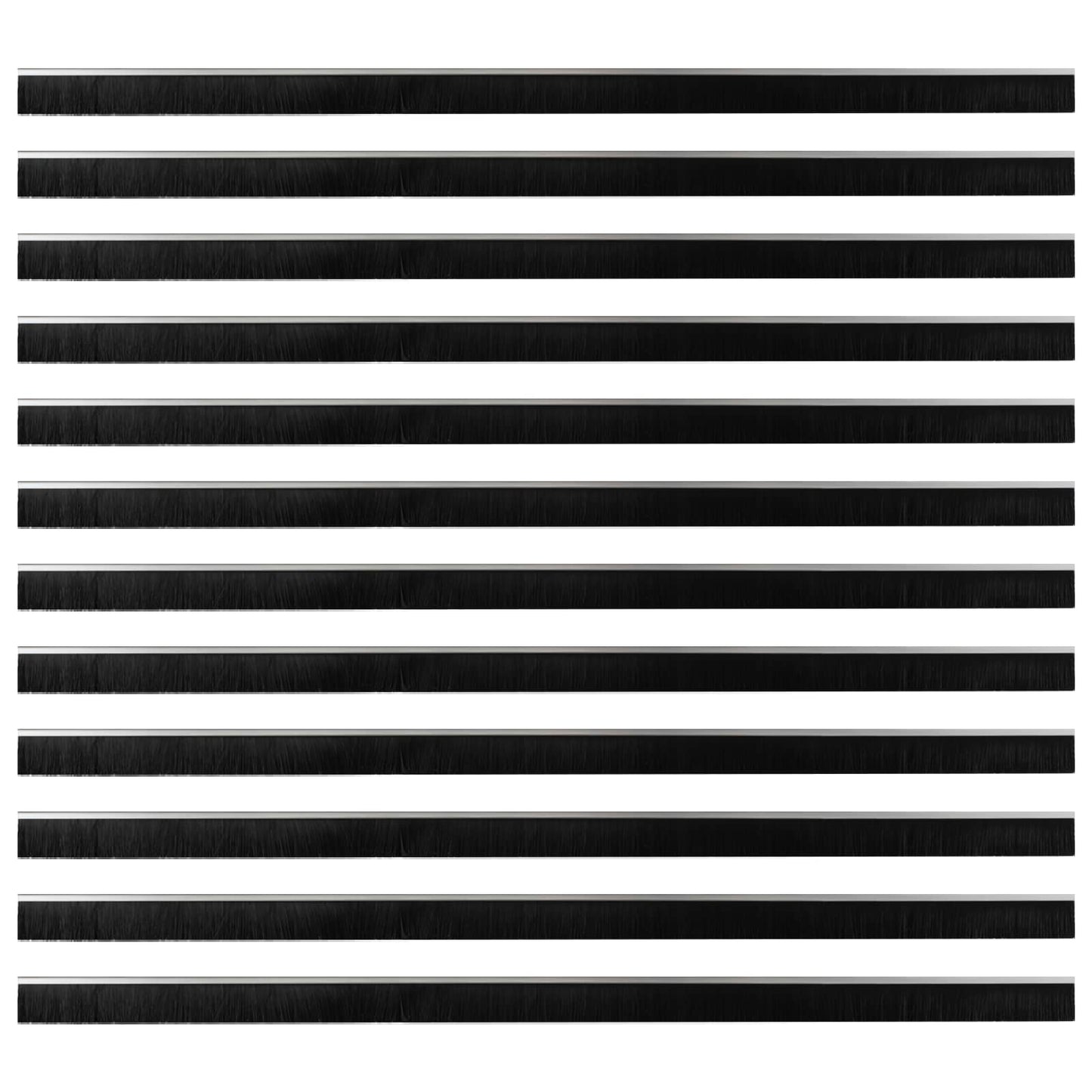 Spazzole per porte autoadesive 12 pcs Argento 100 cm | homemem39