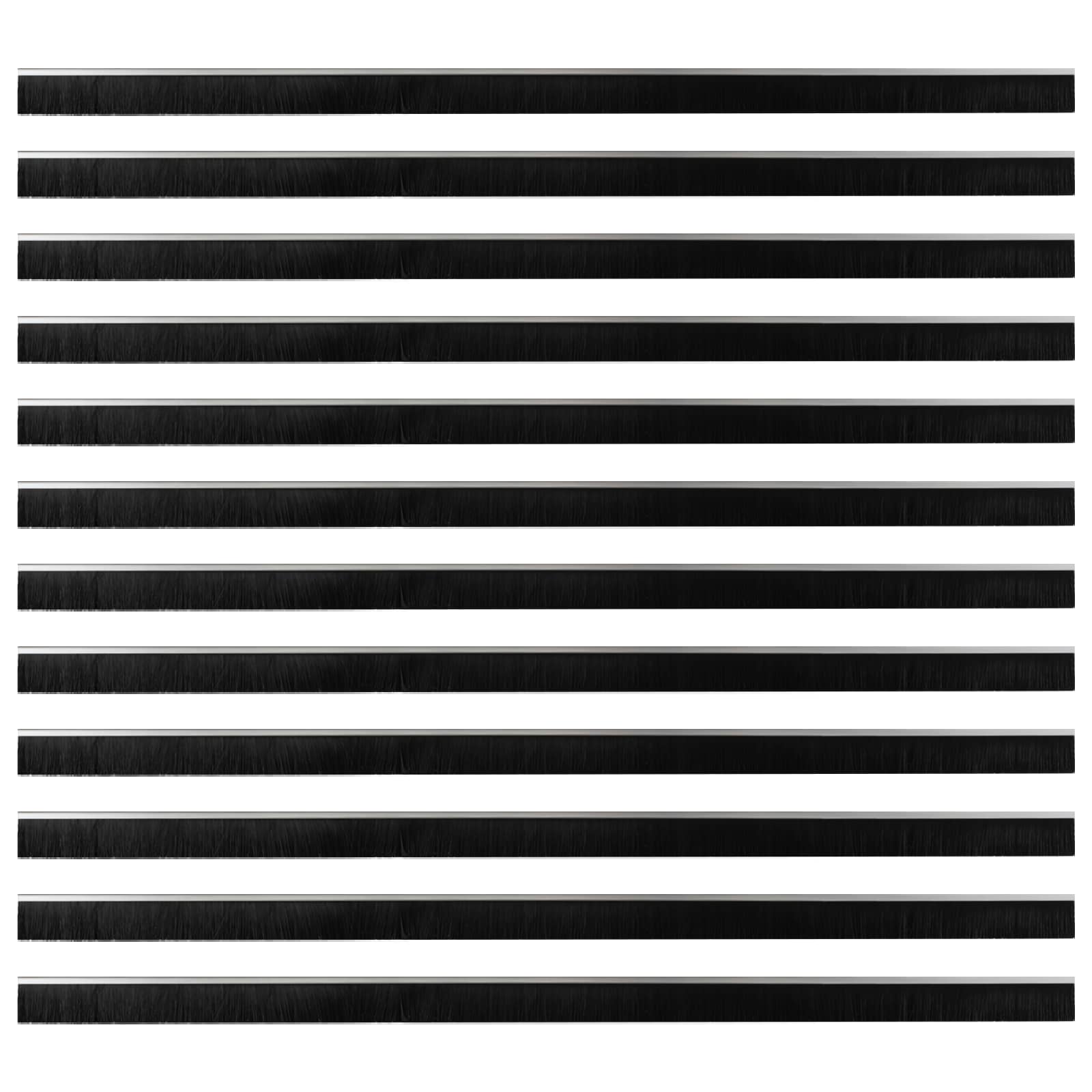 Spazzole per porte autoadesive 12 pcs Argento 100 cm | homemem39