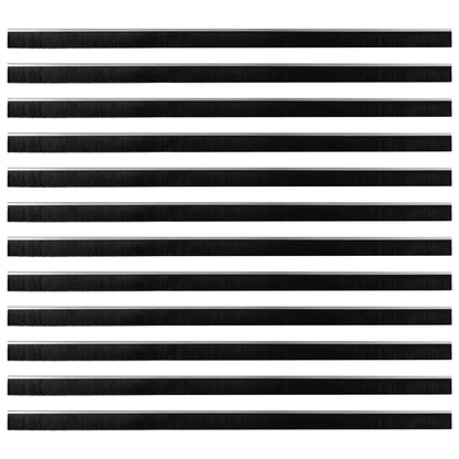 Spazzole per porte autoadesive 12 pcs Argento 100 cm | homemem39