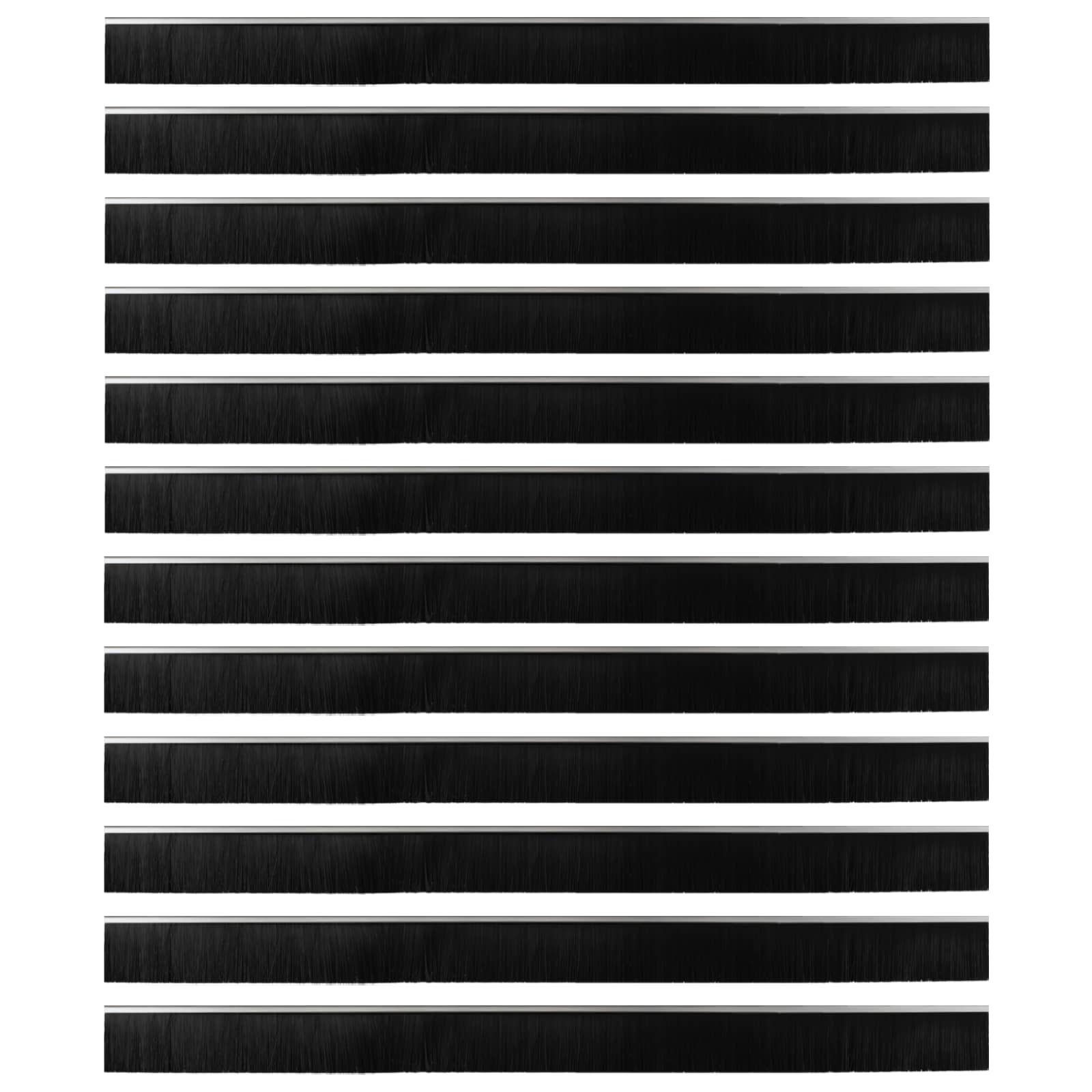 Spazzole per porte autoadesive 12 pcs Argento 100 cm | homemem39
