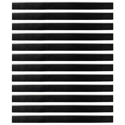 Spazzole per porte autoadesive 12 pcs Argento 100 cm | homemem39