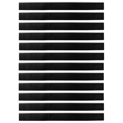 Spazzole per porte autoadesive 12 pcs Argento 100 cm