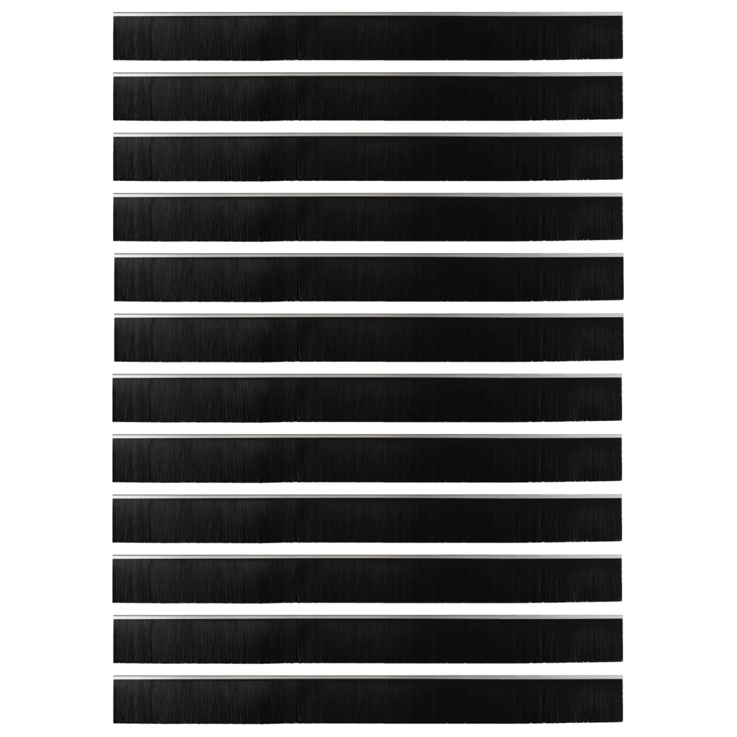 Spazzole per porte autoadesive 12 pcs Argento 100 cm