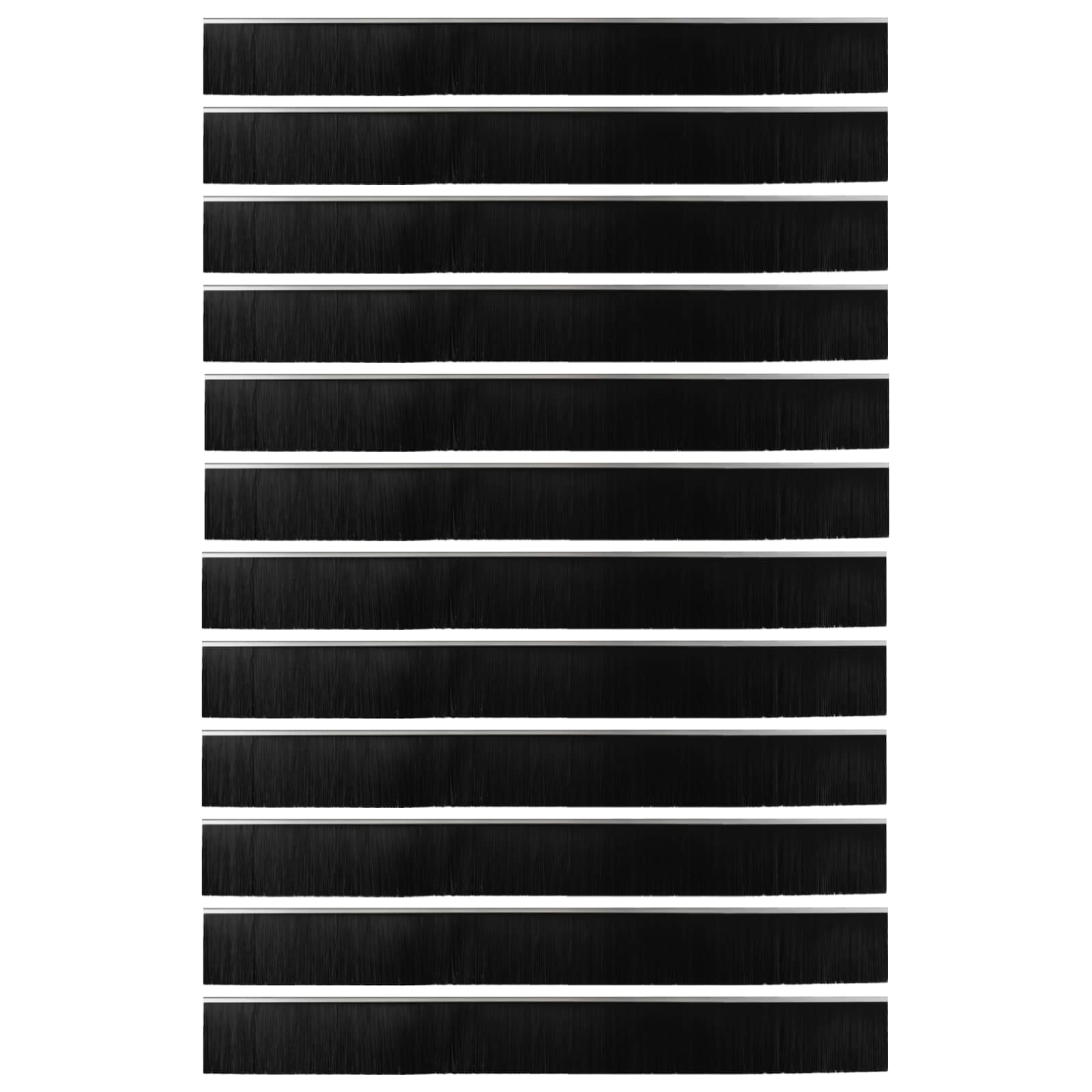 Spazzole per porte autoadesive 12 pcs Argento 100 cm | homemem39