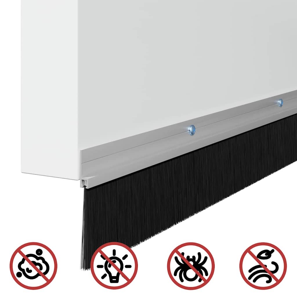 Spazzole per porte a vite 6 pcs Argento 100 cm