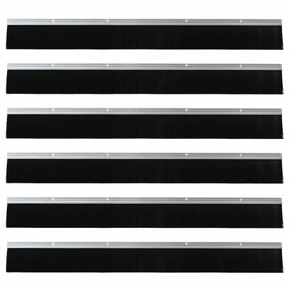 Spazzole per porte a vite 6 pcs Argento 100 cm