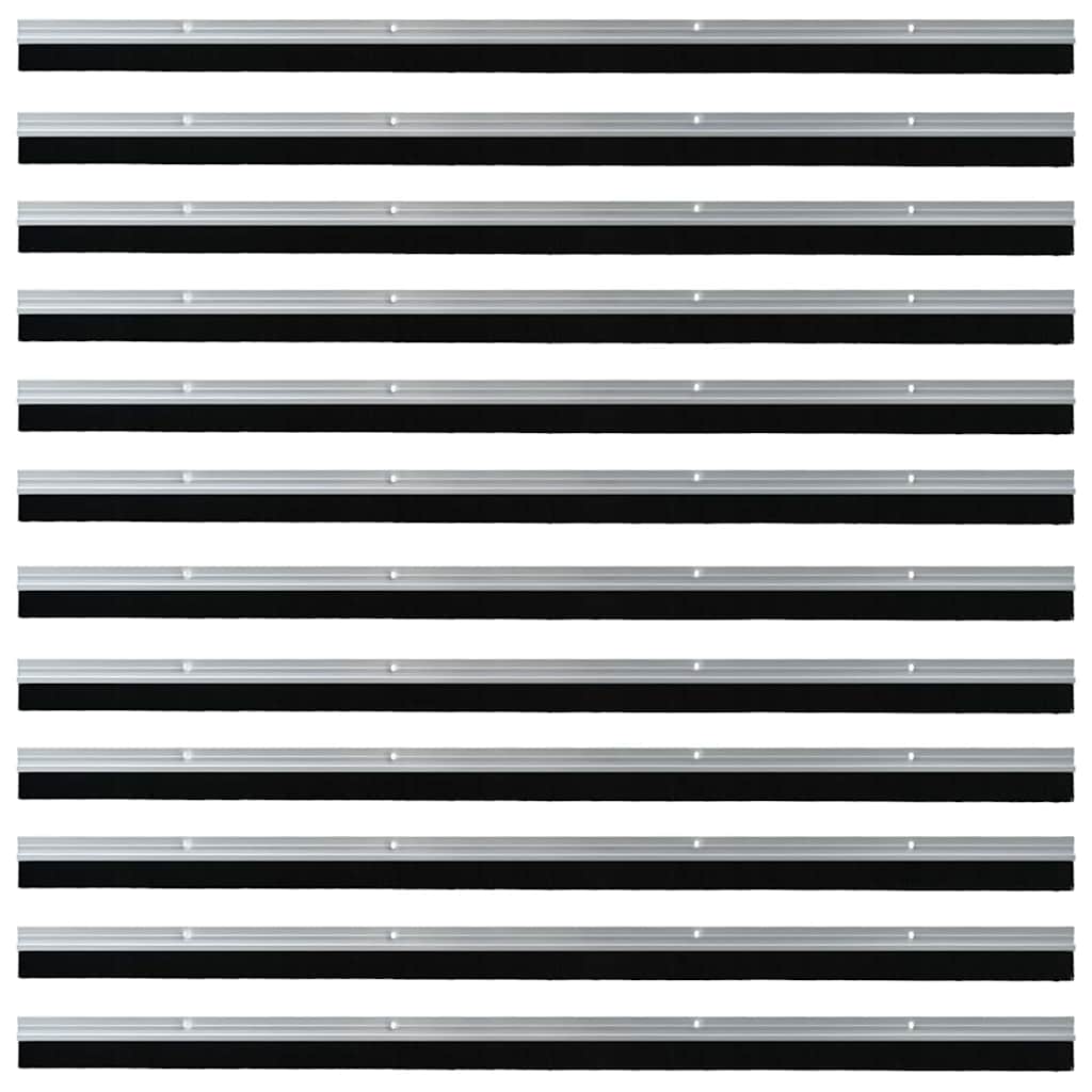 Spazzole per porte a vite 12 pcs Argento 100 cm