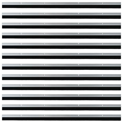 Spazzole per porte a vite 12 pcs Argento 100 cm