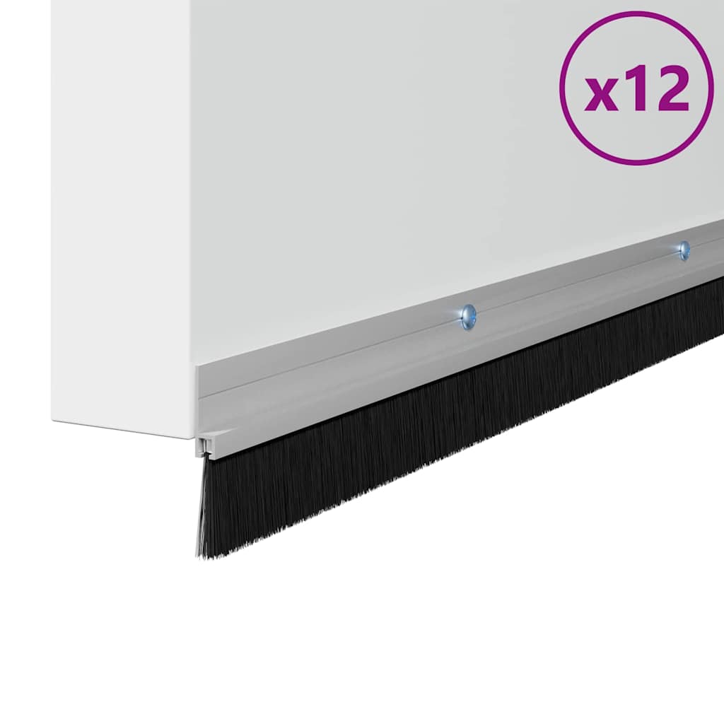 Spazzole per porte a vite 12 pcs Argento 100 cm | homemem39