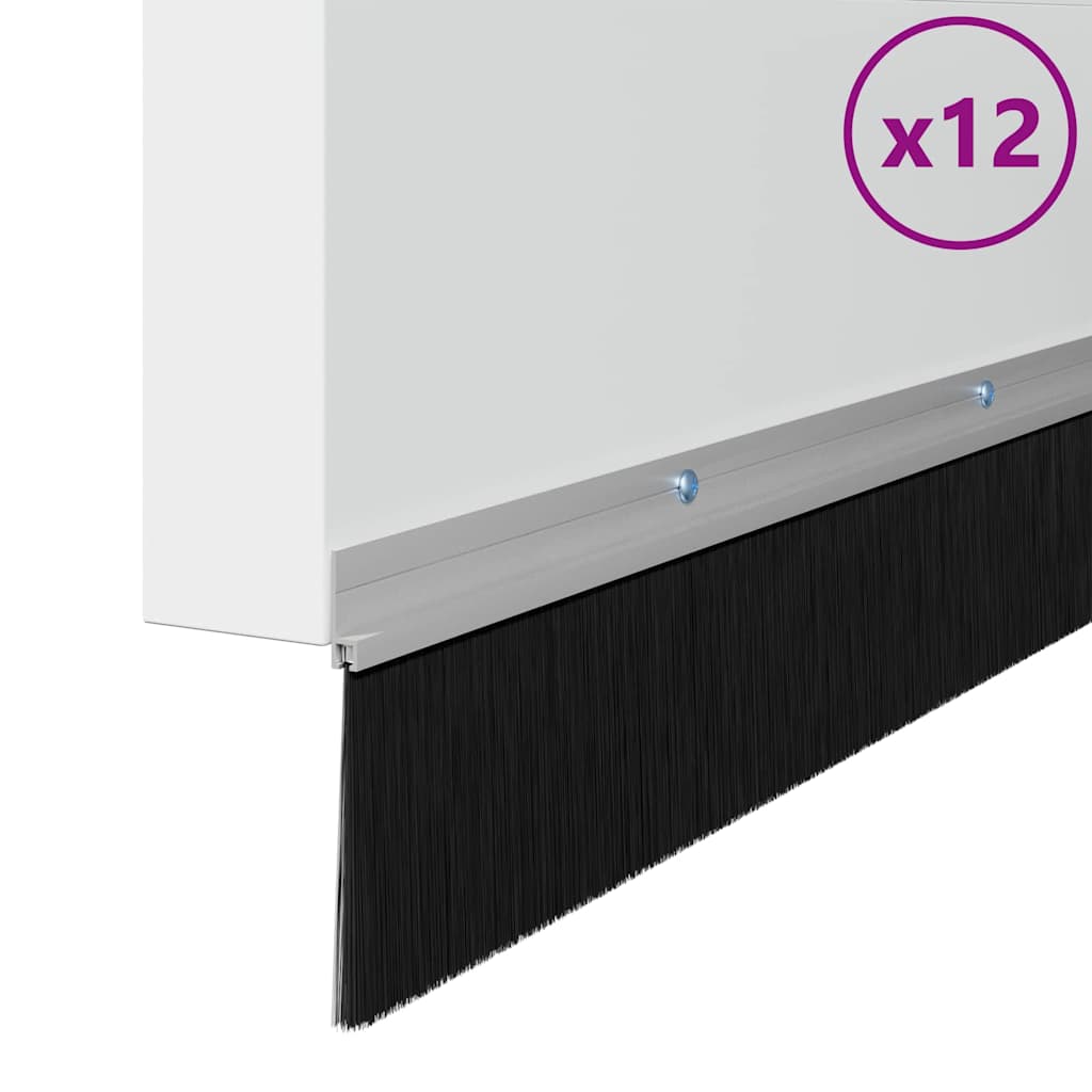 Spazzole per porte a vite 12 pcs Argento 100 cm | homemem39